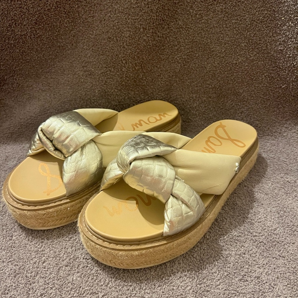 Sam Edelman Kory Platform Metallic Knot sandals